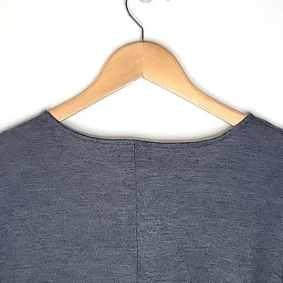 OLD NAVY Gray Casual 3/4 Sleeve Drop Shoulder Round Neckline Slits Shirt size SP - Picture 6 of 11